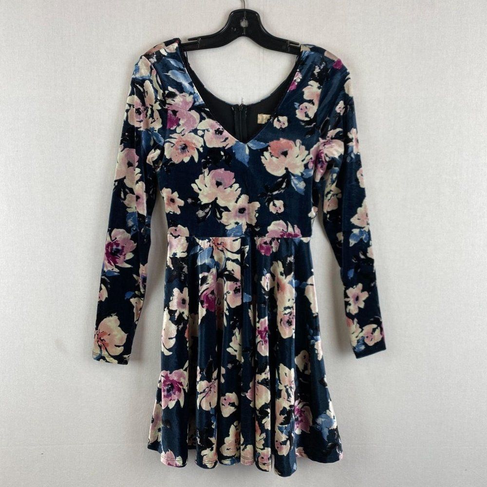 ALTAR'D STATE Velvet Floral Print Dress